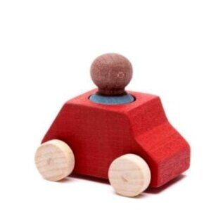 NWT Lubulona Wooden Toy Car & Peg Person - Red